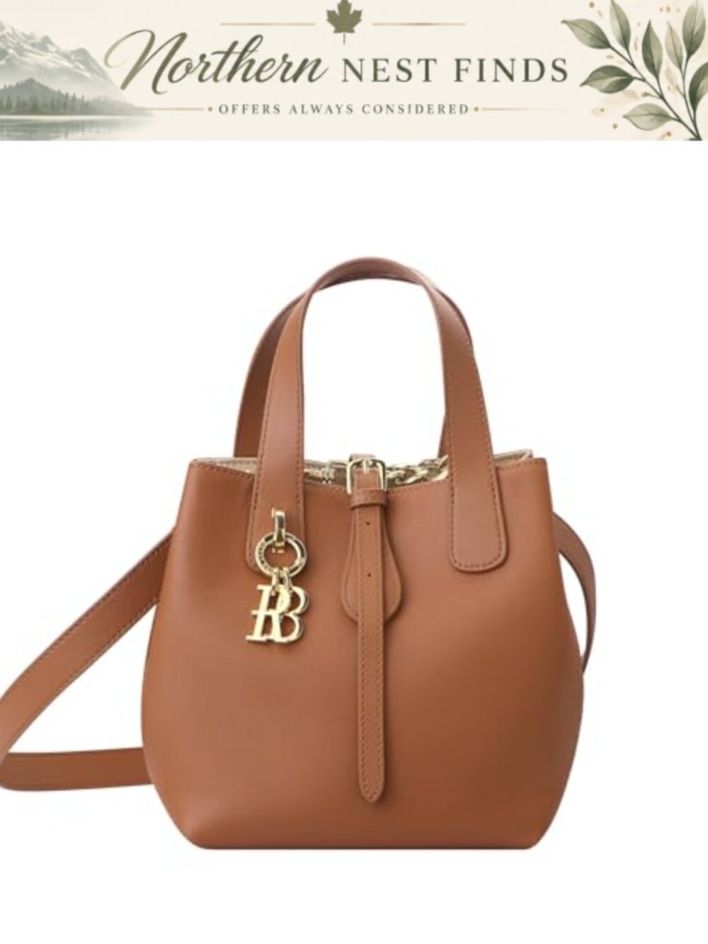 Genuine Cow Leather Bucket Bag Convertible Crossbody Tote Shoulder Purse